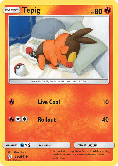 Carta Tepig 31/236 do set Cosmic Eclipse — Pokémon TCG | Bynx