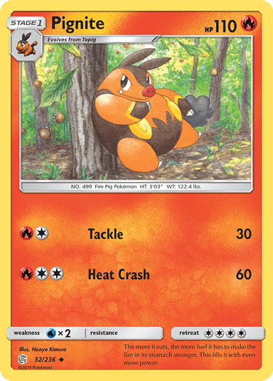 Carta Pignite 32/236 do set Cosmic Eclipse — Pokémon TCG | Bynx