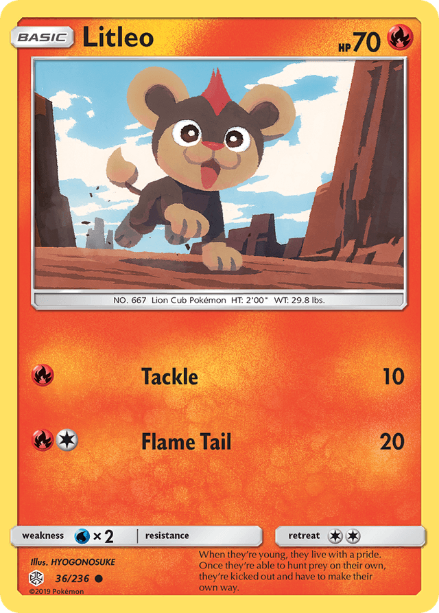 Carta Litleo 36/236 do set Cosmic Eclipse — Pokémon TCG | Bynx