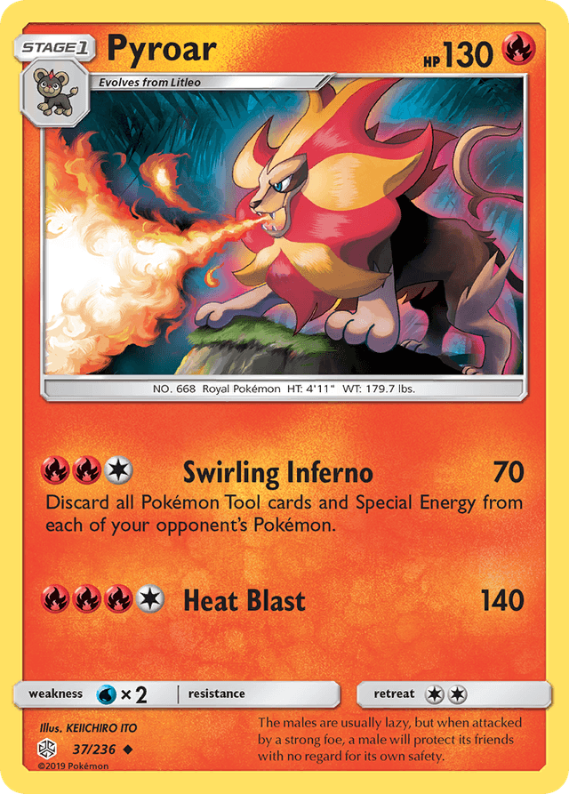 Carta Pyroar 37/236 do set Cosmic Eclipse — Pokémon TCG | Bynx