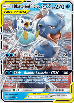 Blastoise & Piplup-GX 38 — Cosmic Eclipse