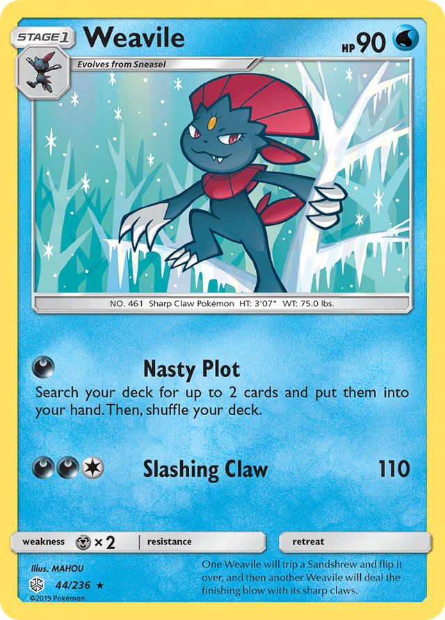 Carta Weavile 44/236 do set Cosmic Eclipse — Pokémon TCG | Bynx