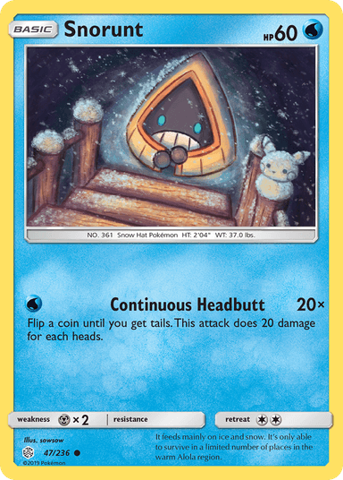 Carta Snorunt 47/236 do set Cosmic Eclipse — Pokémon TCG | Bynx