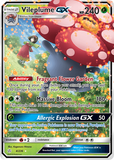 Carta Vileplume-GX 4/236 do set Cosmic Eclipse — Pokémon TCG | Bynx