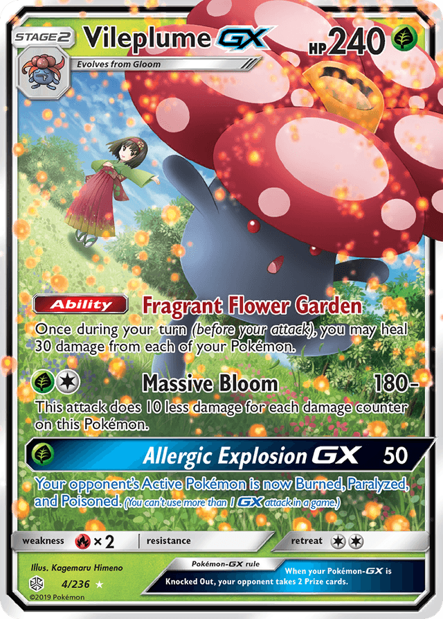 Carta Vileplume-GX 4/236 do set Cosmic Eclipse — Pokémon TCG | Bynx