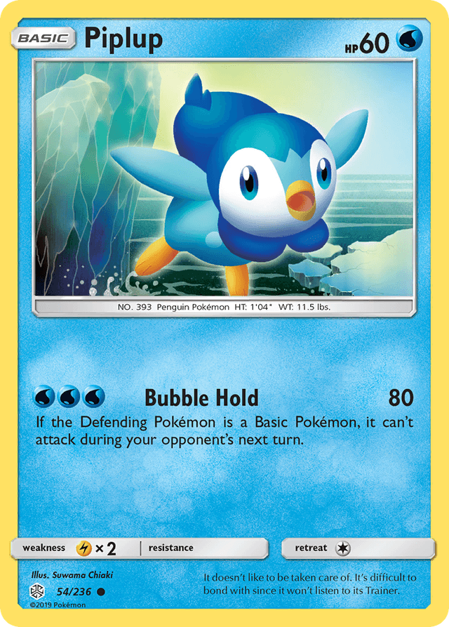 Carta Piplup 54/236 do set Cosmic Eclipse — Pokémon TCG | Bynx
