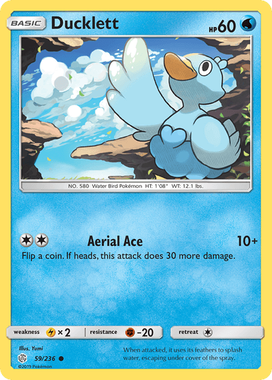 Carta Ducklett 59/236 do set Cosmic Eclipse — Pokémon TCG | Bynx