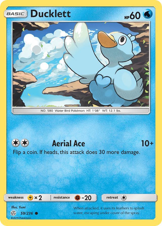 Carta Ducklett 59/236 do set Cosmic Eclipse — Pokémon TCG | Bynx