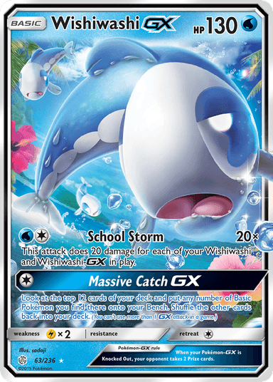 Carta Wishiwashi-GX 63/236 do set Cosmic Eclipse — Pokémon TCG | Bynx