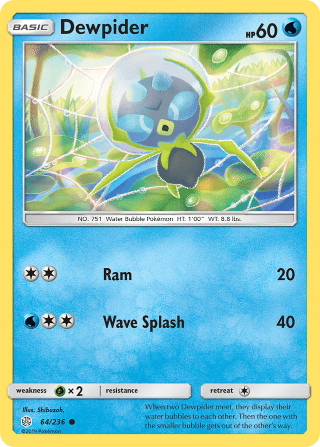 Carta Dewpider 64/236 do set Cosmic Eclipse — Pokémon TCG | Bynx