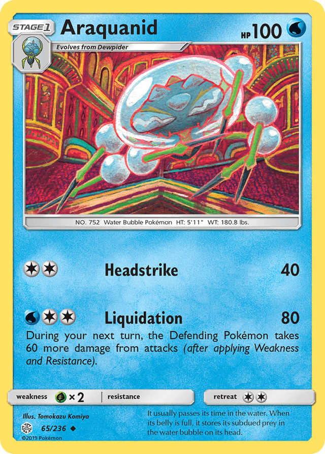 Carta Araquanid 65/236 do set Cosmic Eclipse — Pokémon TCG | Bynx