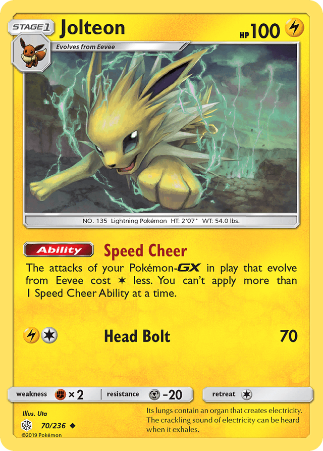 Carta Jolteon 70/236 do set Cosmic Eclipse — Pokémon TCG | Bynx