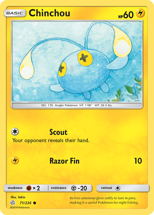 Carta Chinchou 71/236 do set Cosmic Eclipse — Pokémon TCG | Bynx