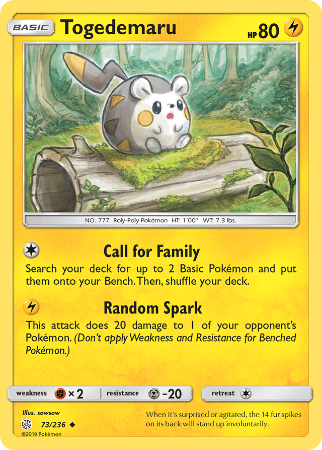 Carta Togedemaru 73/236 do set Cosmic Eclipse — Pokémon TCG | Bynx