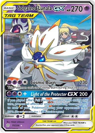Carta Solgaleo & Lunala-GX 75/236 do set Cosmic Eclipse — Pokémon TCG | Bynx