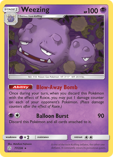 Carta Weezing 77/236 do set Cosmic Eclipse — Pokémon TCG | Bynx