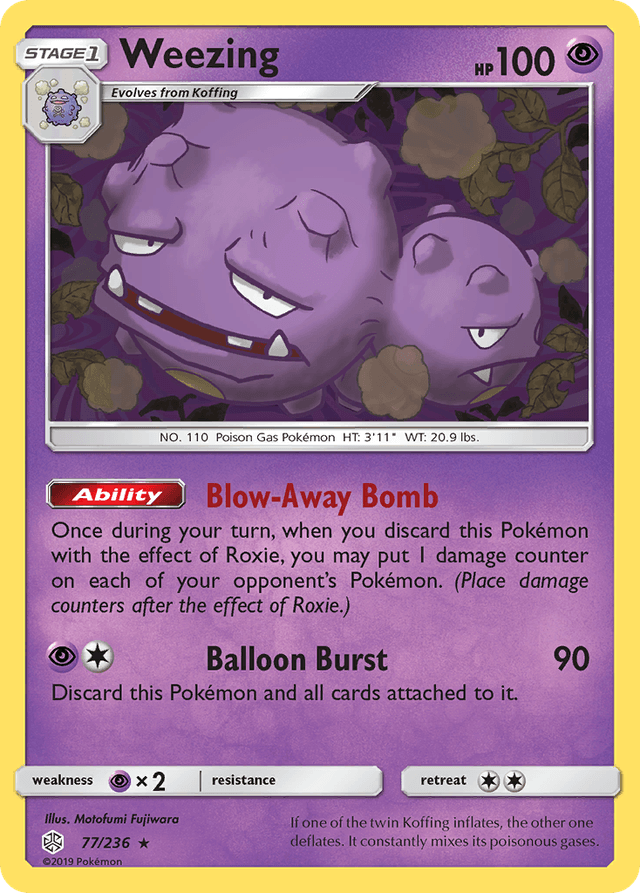 Carta Weezing 77/236 do set Cosmic Eclipse — Pokémon TCG | Bynx
