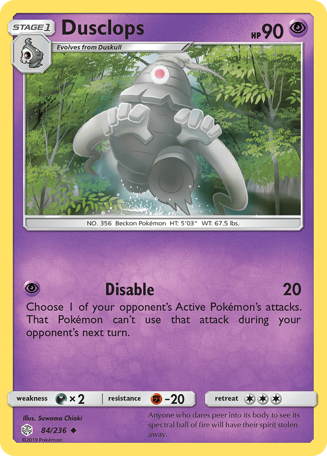 Carta Dusclops 84/236 do set Cosmic Eclipse — Pokémon TCG | Bynx