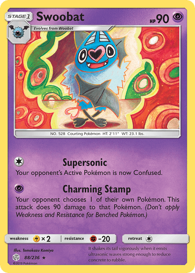 Carta Swoobat 88/236 do set Cosmic Eclipse — Pokémon TCG | Bynx