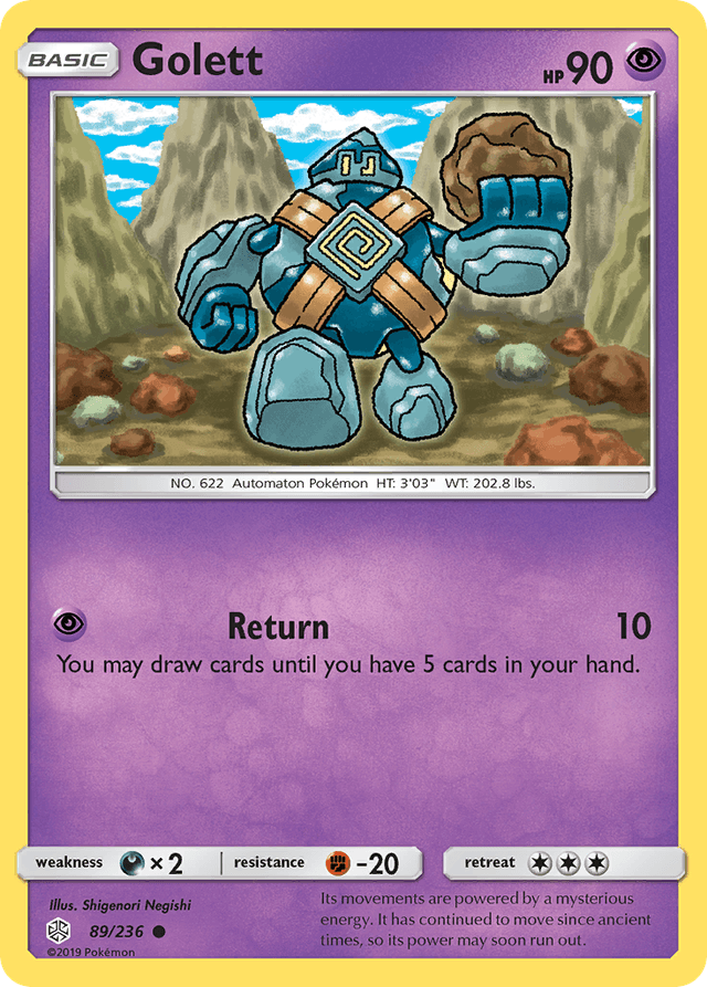 Carta Golett 89/236 do set Cosmic Eclipse — Pokémon TCG | Bynx