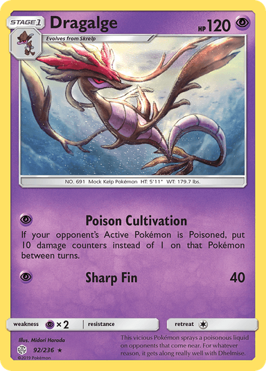 Carta Dragalge 92/236 do set Cosmic Eclipse — Pokémon TCG | Bynx