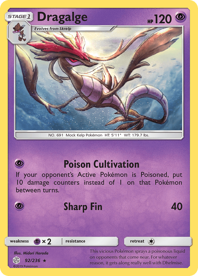 Carta Dragalge 92/236 do set Cosmic Eclipse — Pokémon TCG | Bynx