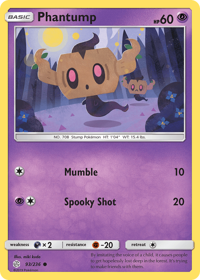 Carta Phantump 93/236 do set Cosmic Eclipse — Pokémon TCG | Bynx