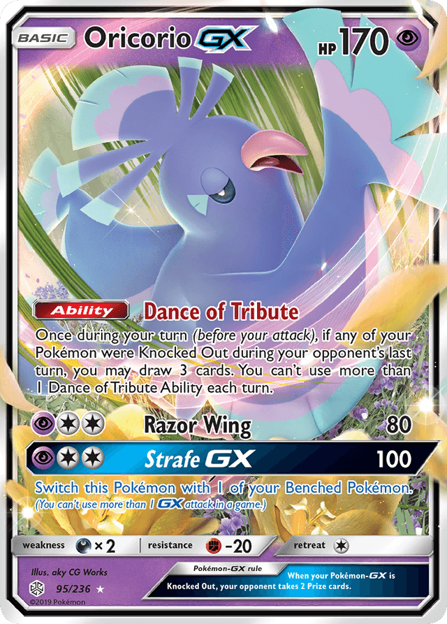 Carta Oricorio-GX 95/236 do set Cosmic Eclipse — Pokémon TCG | Bynx