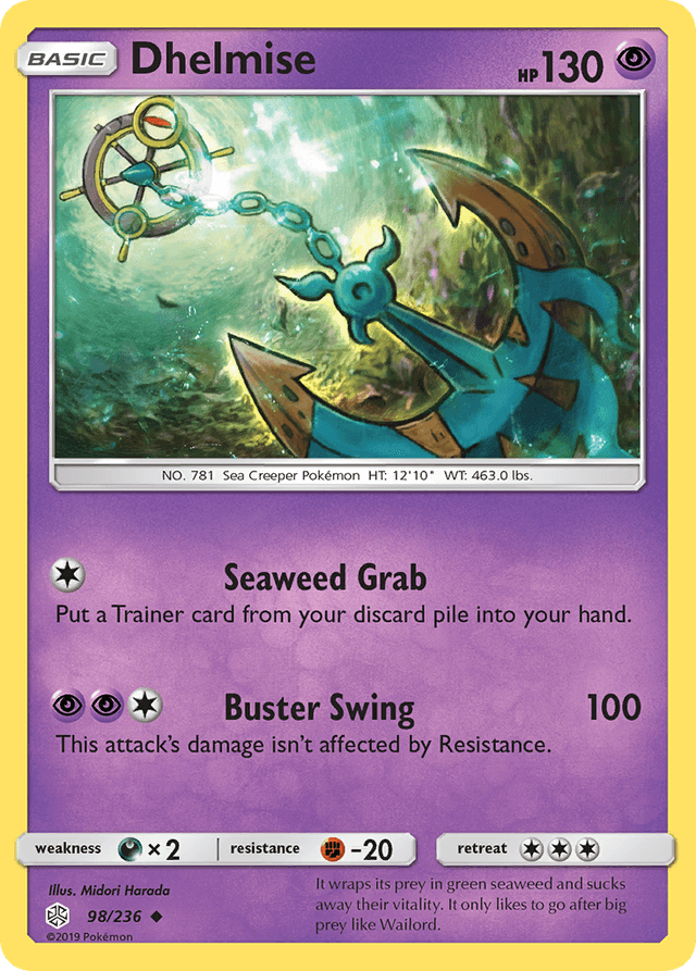 Carta Dhelmise 98/236 do set Cosmic Eclipse — Pokémon TCG | Bynx