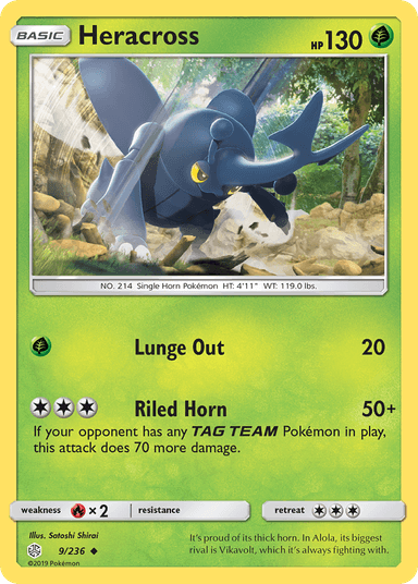 Carta Heracross 9/236 do set Cosmic Eclipse — Pokémon TCG | Bynx