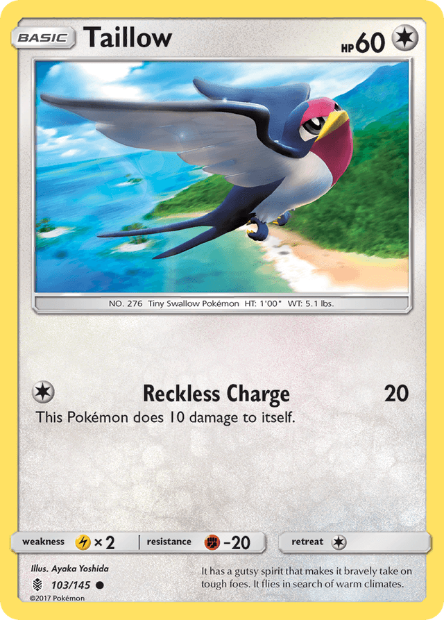 Carta Taillow 103/145 do set Guardians Rising — Pokémon TCG | Bynx