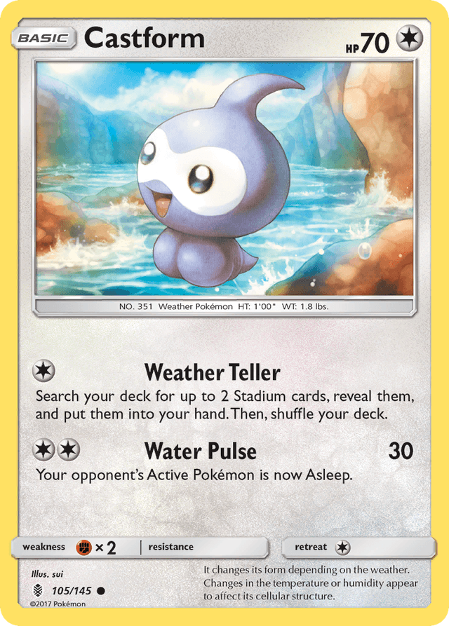 Carta Castform 105/145 do set Guardians Rising — Pokémon TCG | Bynx