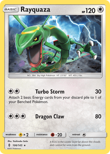 Carta Rayquaza 106/145 do set Guardians Rising — Pokémon TCG | Bynx