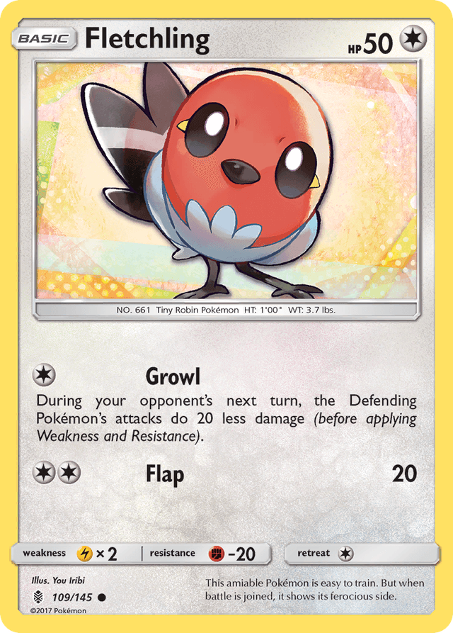 Carta Fletchling 109/145 do set Guardians Rising — Pokémon TCG | Bynx