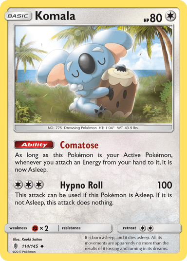 Carta Komala 114/145 do set Guardians Rising — Pokémon TCG | Bynx