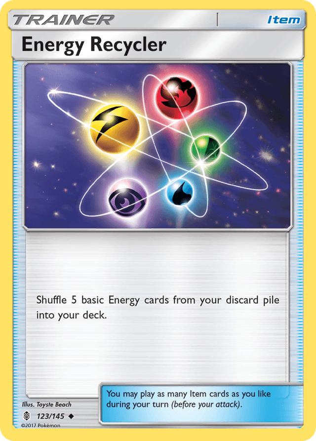 Carta Energy Recycler 123/145 do set Guardians Rising — Pokémon TCG | Bynx