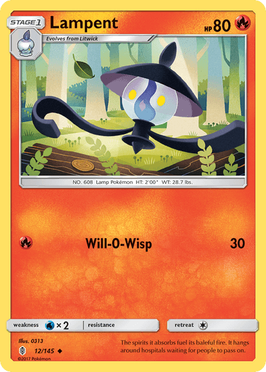 Carta Lampent 12/145 do set Guardians Rising — Pokémon TCG | Bynx
