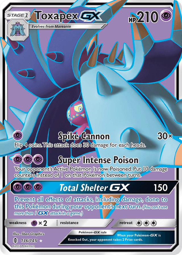 Carta Toxapex-GX 136/145 do set Guardians Rising — Pokémon TCG | Bynx
