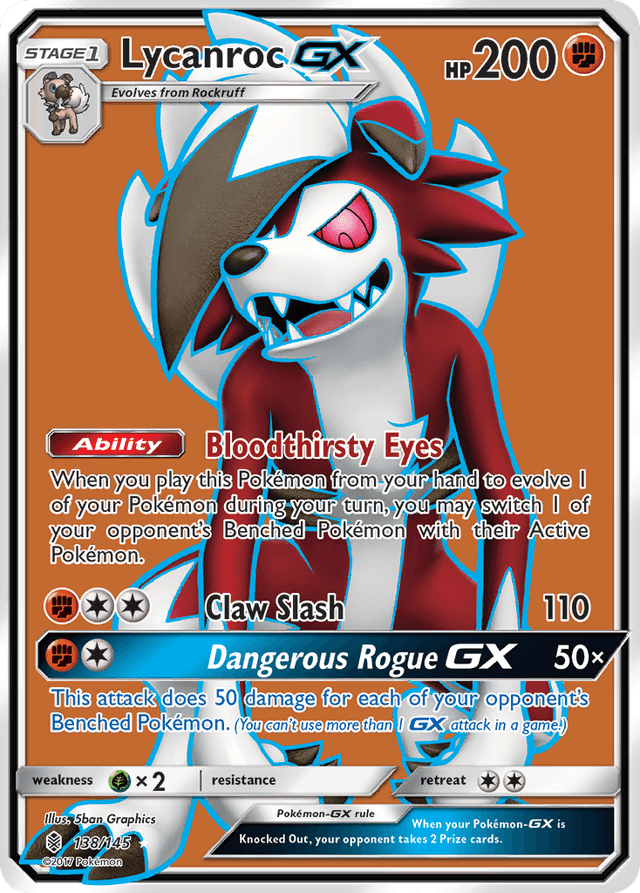 Carta Lycanroc-GX 138/145 do set Guardians Rising — Pokémon TCG | Bynx