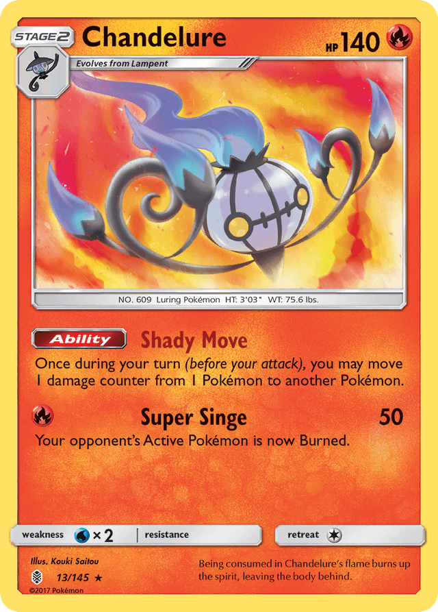 Carta Chandelure 13/145 do set Guardians Rising — Pokémon TCG | Bynx