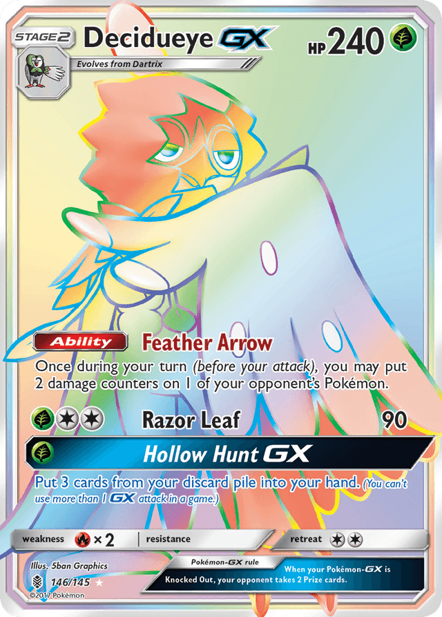 Carta Decidueye-GX 146/145 do set Guardians Rising — Pokémon TCG | Bynx