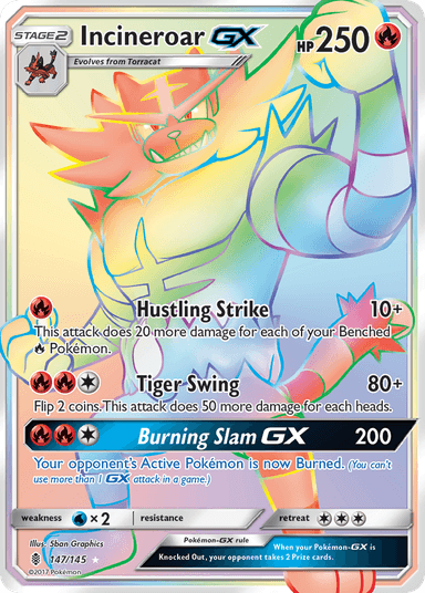 Carta Incineroar-GX 147/145 do set Guardians Rising — Pokémon TCG | Bynx