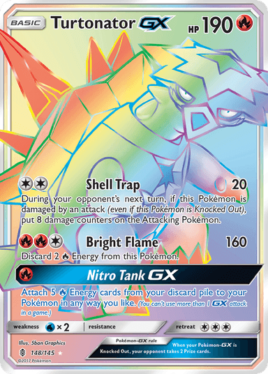 Carta Turtonator-GX 148/145 do set Guardians Rising — Pokémon TCG | Bynx