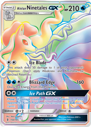 Carta Alolan Ninetales-GX 150/145 do set Guardians Rising — Pokémon TCG | Bynx