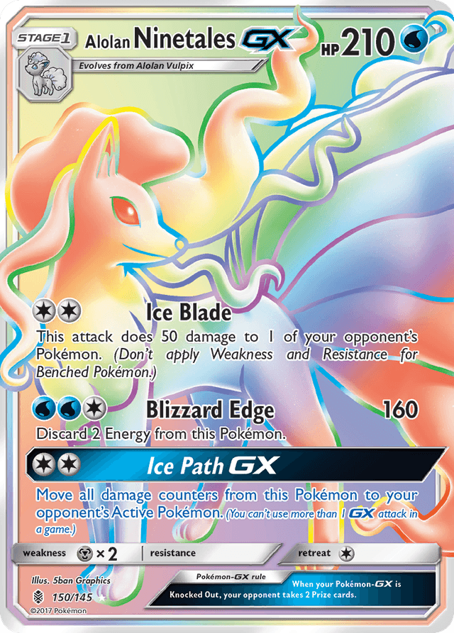 Carta Alolan Ninetales-GX 150/145 do set Guardians Rising — Pokémon TCG | Bynx