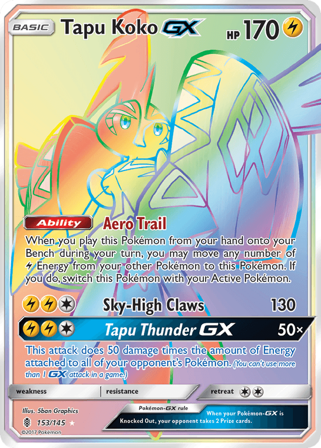 Carta Tapu Koko-GX 153/145 do set Guardians Rising — Pokémon TCG | Bynx
