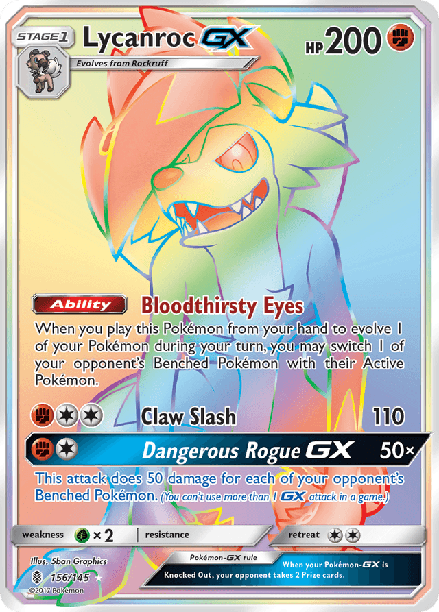 Carta Lycanroc-GX 156/145 do set Guardians Rising — Pokémon TCG | Bynx