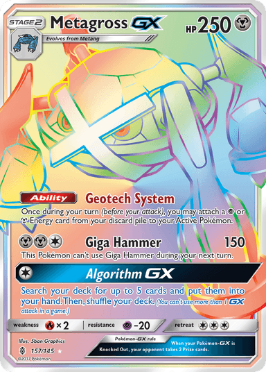 Carta Metagross-GX 157/145 do set Guardians Rising — Pokémon TCG | Bynx