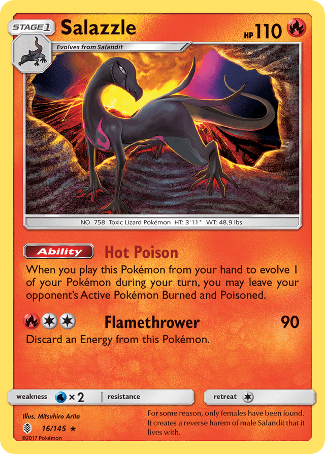 Carta Salazzle 16/145 do set Guardians Rising — Pokémon TCG | Bynx