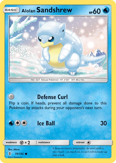 Carta Alolan Sandshrew 19/145 do set Guardians Rising — Pokémon TCG | Bynx